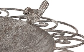 Hranitoare decorativa pasari, maro, din metal, aspect vintage