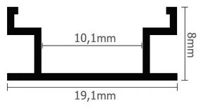Profil Banda LED de Pardoseala, Incastrat (ST), Aluminiu + Alb, 2m