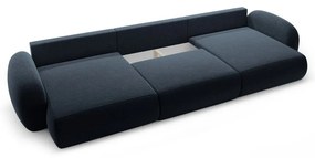 Colțar albastru închis extensibil/cu spațiu de depozitare cu tapițerie din chenille (în formă de "U") Tonale – Cosmopolitan Design