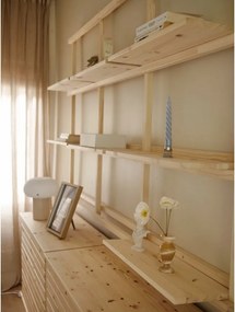 Bibliotecă de perete în culoare naturală din lemn de pin 192x127 cm Groove – Karup Design