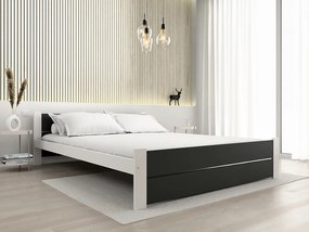 Pat dublu IKAROS DOUBLE 160 x 200 cm, antracit/alb Saltele: Fara saltea, Somiera pat: Fara somiera