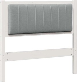 vidaXL Tăblie tapițată cu headboard Alb 90 cm Lemn de pin masiv