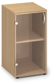 Dulap din sticlă joasă îngustă ProOffice 40 x 45,8 x 73,5 cm, stânga, fag