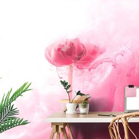 Tapet autoadeziv floare roz în design interesant