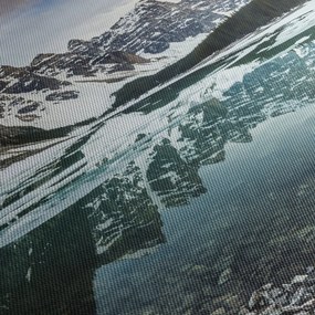 Tablou - lacul iarna (cu ceas) (90x30 cm)
