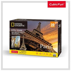 PUZZLE 3D+BROSURA-PARIS 80 PIESE - CUBICFUN (CUDS0998H)