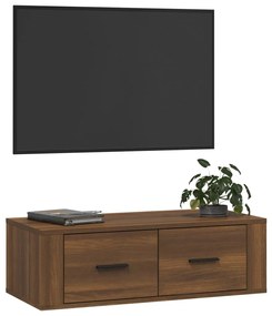 Dulap TV suspendat, stejar maro, 80x36x25 cm, lemn prelucrat