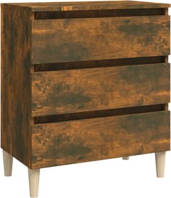 vidaXL Servantă, stejar fumuriu, 60x35x69 cm, lemn compozit