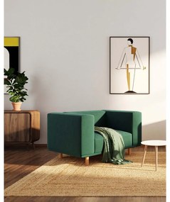 Fotoliu de relaxare verde închis cu tapițerie din catifea Kukumo – Ame Yens