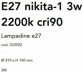 Bec LED Decorativ, E27 Nikita-1 3w 2200K cri90, Alb