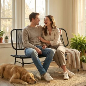 Outsunny Canapea din Ratan, Banchetă pentru Exterior, 2 Locuri, pentru Terasă | Aosom Romania