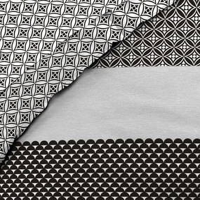 Lenjerie de pat alb-negru din bumbac pentru pat dublu, extinsă cu cearceaf inclus, cu 6 piese 240x220 cm Meiko – douceur d'intérieur