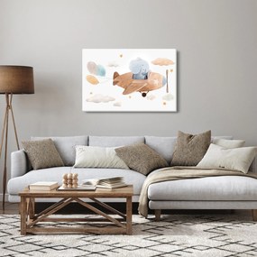 Tablou - Acuarelă elefant într-un avion (90x60 cm)