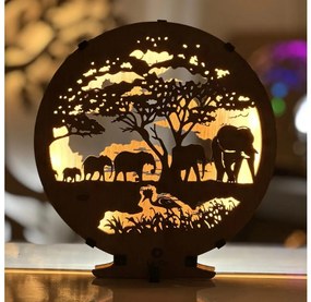 Li-Go 23610/DUB2 - Decorațiune de masă LED dimerizabilă, 12W/230V, 20x22 cm, stejar