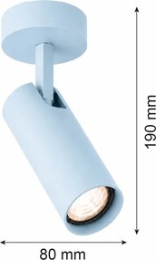 Spot aplicat directionabil cu bec GU10 Linca albastru pastel