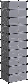 vidaXL Organizator de pantofi interconectat, 10 compartimente, negru