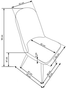 Scaun K214 piele ecologica crem