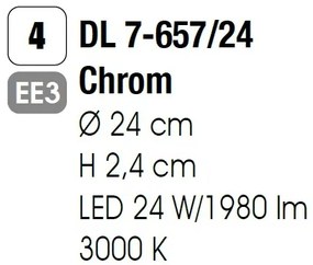 Plafoniera LED Bully 24cm chrome