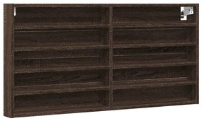 847953 vidaXL Dulap cu vitrină, stejar maro, 100x8,5x50 cm, lemn prelucrat