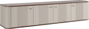 Dulap TV suspendată Vesper 4D 187 cm - cașmir / nuc / mânere aurii