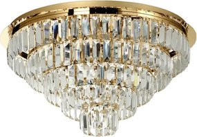 Ondaluce - Plafonieră cu cristale CASTLE, 12xG9/7W/230V, Ø 60 cm, aurie