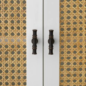 Comoda LUX, Lemn, Rattan, Bahamas alb