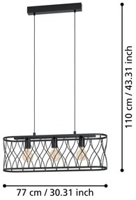 Lustră pe cablu GILTSPUR 3xE27/40W/230V Eglo 43554