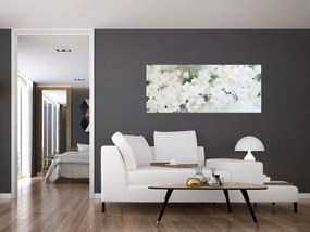 Tablou - Abstracție de Flori Albe (120x50 cm)