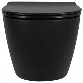 Vas WC suspendabil Rea Carlo Mini Tornado NF negru mat