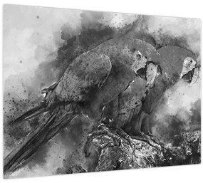 Tablou - Acuarelă papagali (70x50 cm)