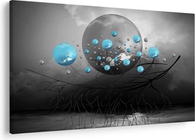 Tabloul - bile abstracte albastru deschis (90x60 cm)