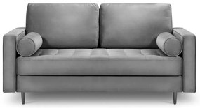 Canapea din catifea Milo Casa Santo, 174 cm, gri deschis