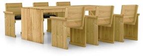 3065736 vidaXL Set mobilier de grădină cu perne, 7 piese, lemn de pin tratat