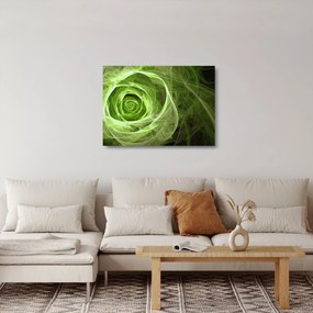 Tablou pe sticlă - Abstract Rose Green (70x50 cm)