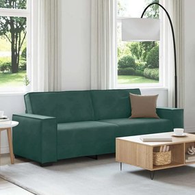 vidaXL Canapea cu 3 locuri, verde închis, 180 cm, catifea