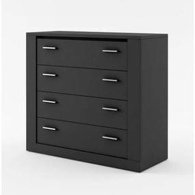 Bufet Thea Cu 4 Sertare, Negru, 100 Cm