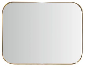 Oglindă cadru metalic dreptunghiular auriu 55x45 cm