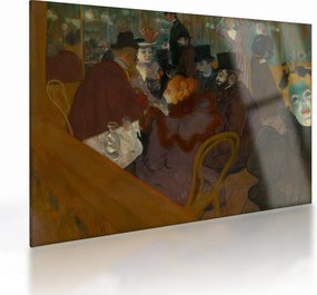 Tablou pe sticlă - Henri de Toulouse-Lautrec, At the Moulin Rouge, reproducere (70x50 cm)