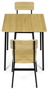 Set de masă Industrial cu 2 scaune, 70 x 70 x 76cm, stejar sălbatic