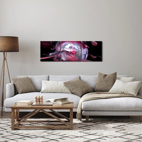 Tablou - Abstracție, viermi spațiali (cu ceas) (90x30 cm)