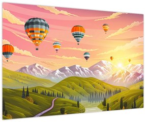 Tablou - Baloane deasupra unui peisaj (90x60 cm)
