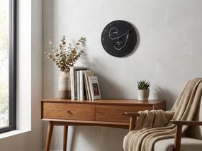 Ceas de perete LINE FACE 29 cm, negru