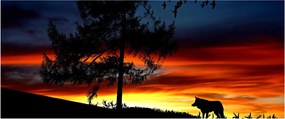 Tablou - Silueta unui lup (120x50 cm)