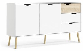 Comoda alba OSLO 75381 cu 3 sertare