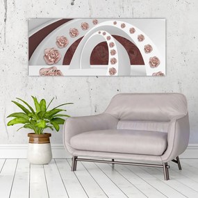 Tablou - Arcade 3D cu flori (120x50 cm)