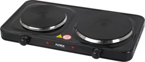 Plita Electrica Floria ZLN2844 - 2 Ochiuri, 2500W, Termostat Reglabil, Design Compact Negru