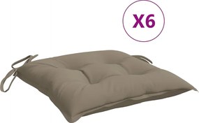 vidaXL Perne de scaun, 6 buc., gri taupe, 50x50x7 cm, textil oxford