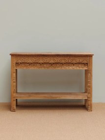 Consola din lemn de tec reciclat, gravat, Jaipur
