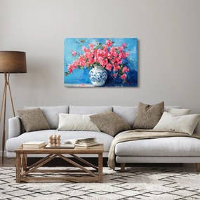 Tablou - Vază cu flori roz (90x60 cm)