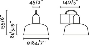 Aplica de perete metal TATAWIN negru, verde